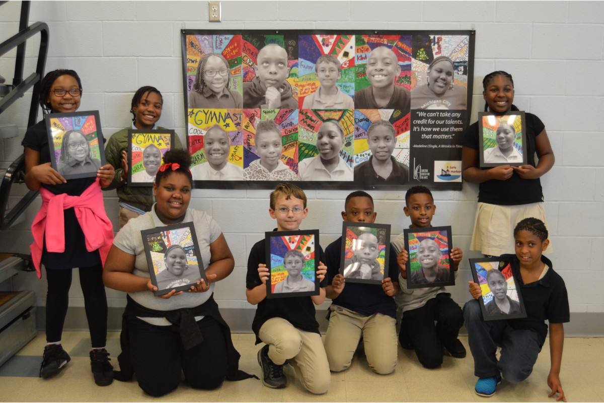 Lubeznik Center and Safe Harbor Celebrate Young Artists and Community with Mural Unveiling