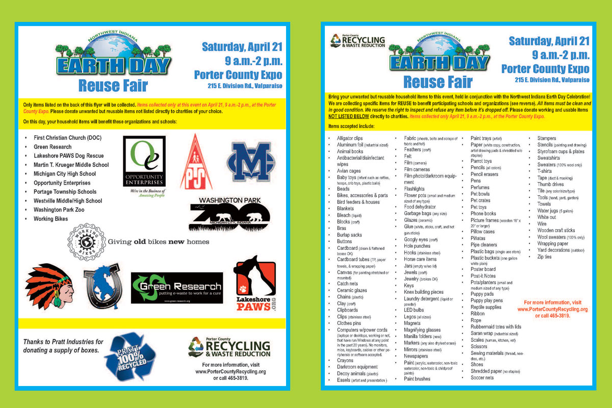 Wish List Announced for 2018 Earth Day Reuse Fair