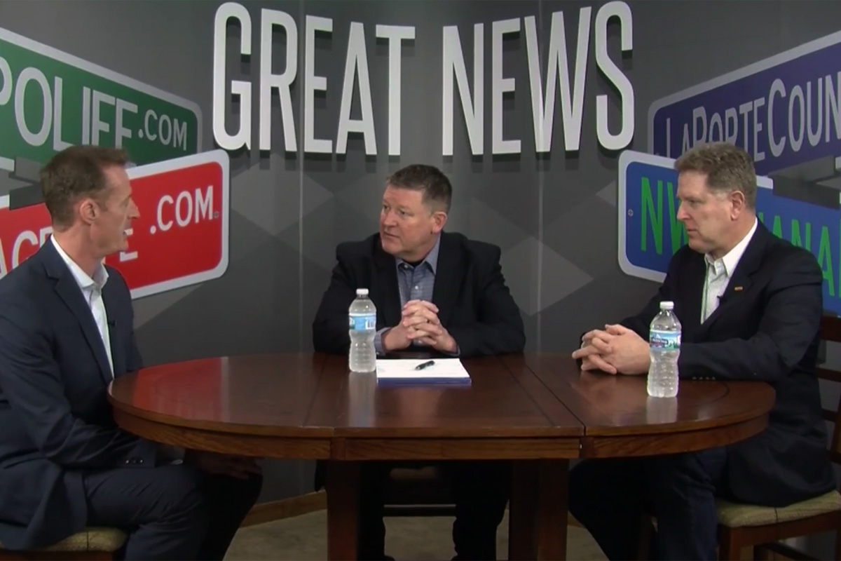 Michael Noland and Bill Hanna Meet at the Great News Studio to Discuss the Proposed South Shore Double Track Project